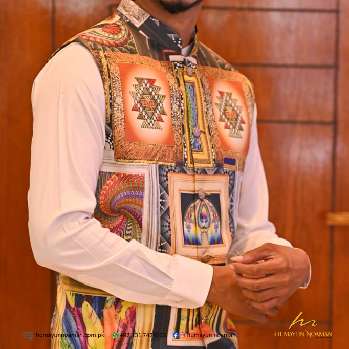 Digital Print Multi Color Waistcoat
