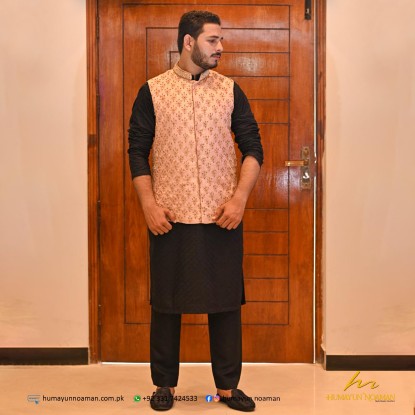 Tea Pink Hanwork Embroidered Waistcoat