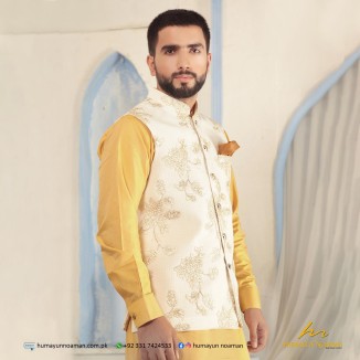 Cream Maysuri Embroidered Waistcoat