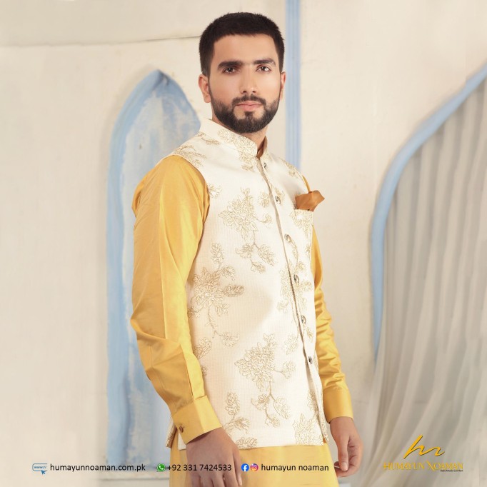 Cream Maysuri Embroidered Waistcoat