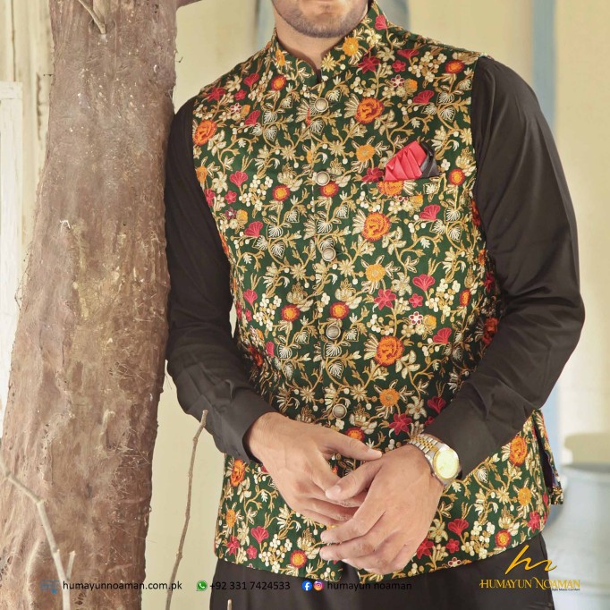 Multi Color Embroidered Galaxy Waistcoat
