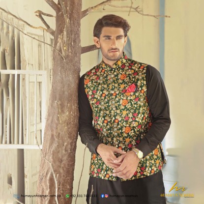 Multi Color Embroidered Galaxy Waistcoat
