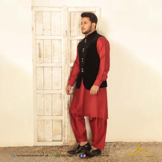 Black Cocktail Velvet Fancy Buttons Waistcoat