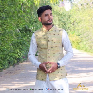 Multi Color Banarsi Fabric Waistcoat