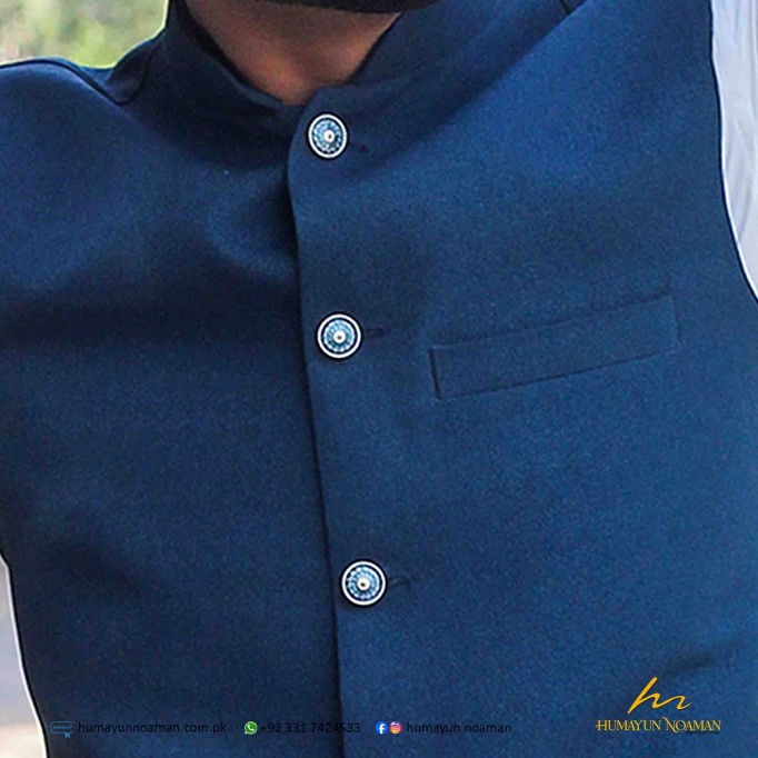 Navy Blue Plain Suiting Waistcoat