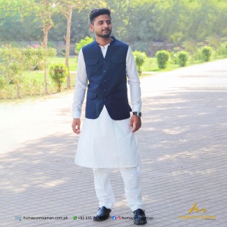 Navy Blue Double Pocket Suiting Waistcoat